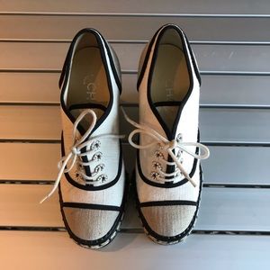 Chanel lace up espadrille
